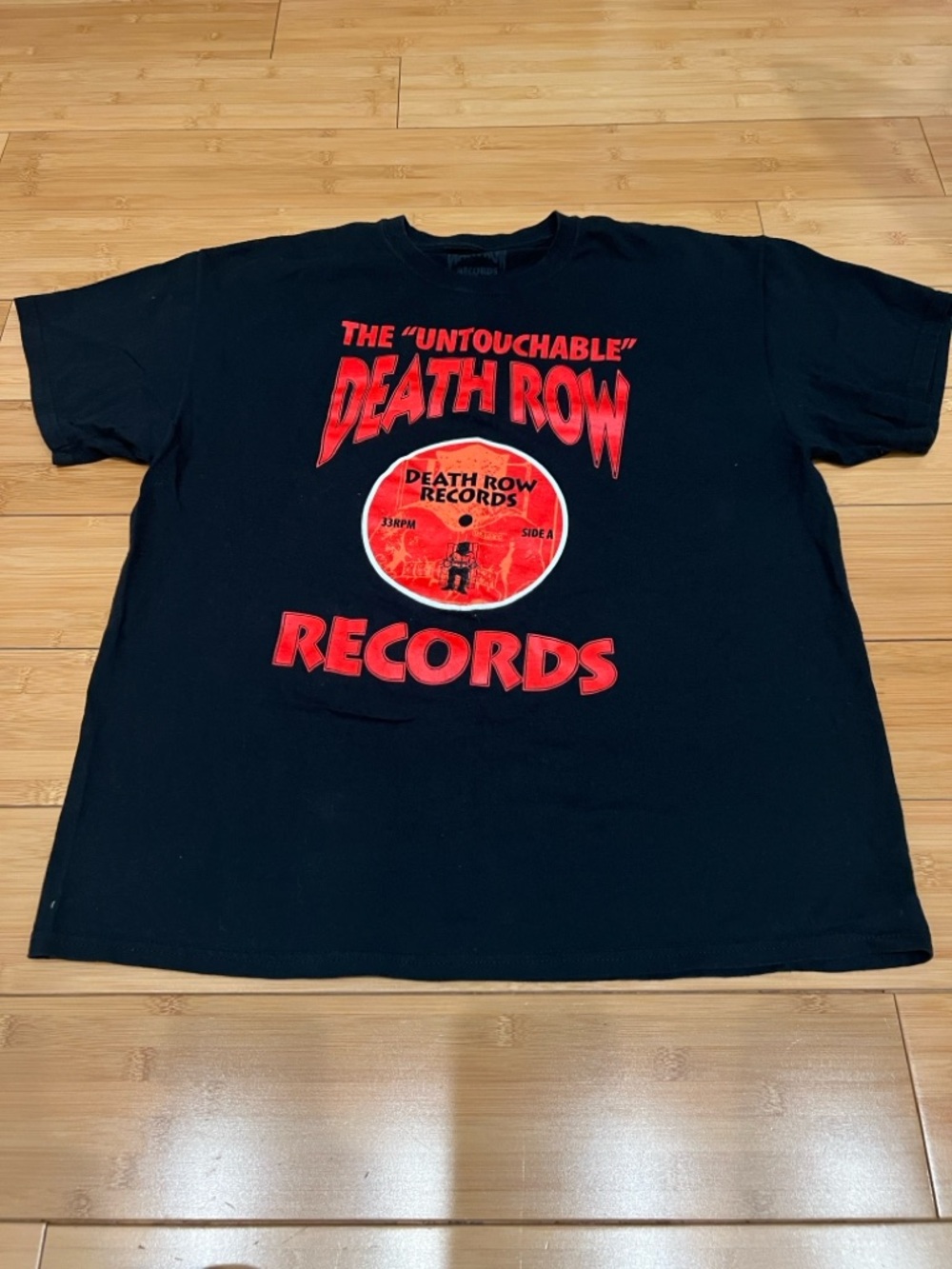 Death Row Records Black Tee with Red Logo XL